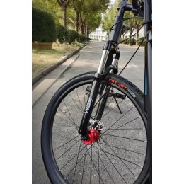 Вилка 26" Sr Suntour XCM SF13-XCM-DS-MLO-26-100, 100mm, прямой шток 22 см, безрезьб/аморт/D-brake, черная