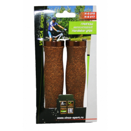 Vintage.Грипсы из натур. пробки с металич. зажимами, длина 130мм, коричневые, инд.уп. Vinca Sport