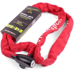 Замок - цепь 4х1200мм, красная оплетка. инд.уп. Vinca Sport