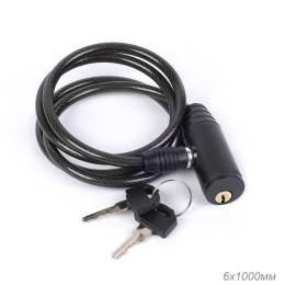 Замок с ключом KRYPTON J02-6x1000, 6х1000мм, черный