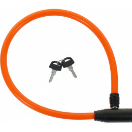 Замок-трос M-WAVE 8х600мм с ключом, оранжевый