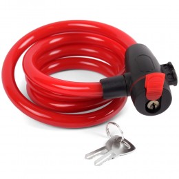 Замок велосипедный 12*1200мм, защита замка от влаги. инд.уп.Vinca Sport, красный