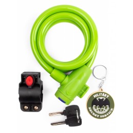 Замок c брелком 12х1200мм, с защитой от влаги и креплением, зеленый инд. уп. Vinca Sport
