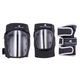 Защита Tech Team Safe fit adult 2.0, черная с белым