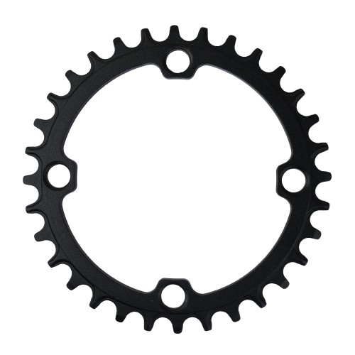 Звезда передняя COMIRON 32T NAROW WIDE, BCD104, фрезер., AL6061-T6, Fullblack. WEI-ST-32, черная