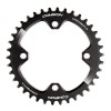 Звезда передняя COMIRON X-FIVE 38T NAROW WIDE, BCD104, фрезерованные облегчённые фаски зубьев, AL6061-T6, Fullblack, черная