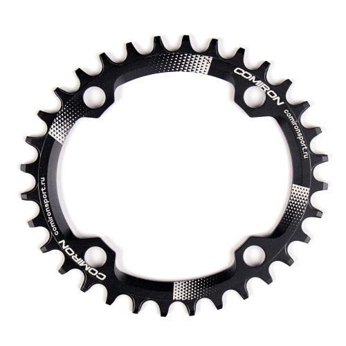 Звезда передняя COMIRON X-OVAL 32T NAROW WIDE, BCD104, AL6061-T6, Fullblack