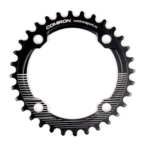 Звезда передняя COMIRON X-TWO 32T NAROW WIDE, BCD104, фрезерованная, AL6061-T6, Fullblack