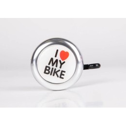 Звонок I love my bike 45A-06, серебряный
