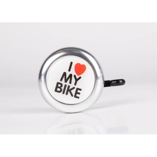 Звонок I love my bike 45A-06, серебряный