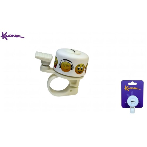 Звонок KLONK, ударный, Alu D35 мм, Смайлики, KLK-10006 (White)