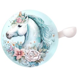 Звонок велосипедный, единорог" Unicorn", 50мм, голубой единорог