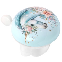 Звонок велосипедный, единорог" Unicorn", 50мм, голубой единорог