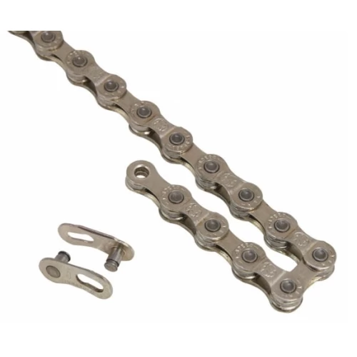 Цепь 9 ск. YBN S9S 1/2"x11/128", 114 зв. с замком, серебристо-серая