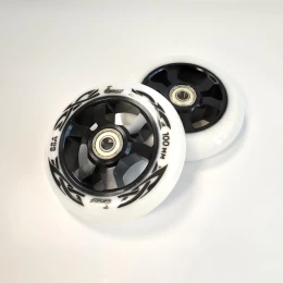 Колесо 100 мм, алюминий. ABEC-9, белый/черный