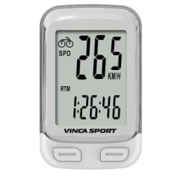 Велокомпьютер беспроводной Vinca Sport, 12 функций, белый